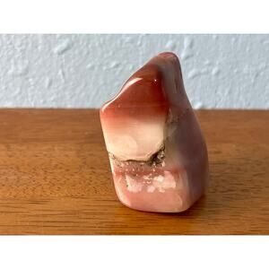 Pink Carnelian Crystal Stone Banded Agate White Inclusions